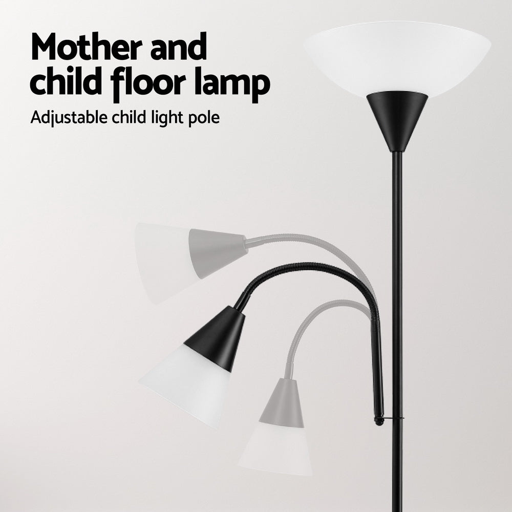 NNEDSZ Stehlampe Mutter & Kind Schwarz - Moderne Leselampe für Wohnzimmer & Büro