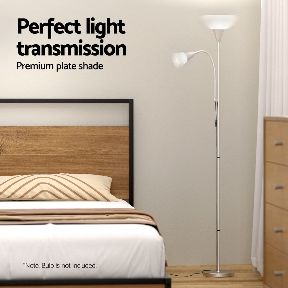 NNEDSZ Stehlampe Mutter & Kind Silber - Moderne Leselampe für Wohnzimmer & Büro