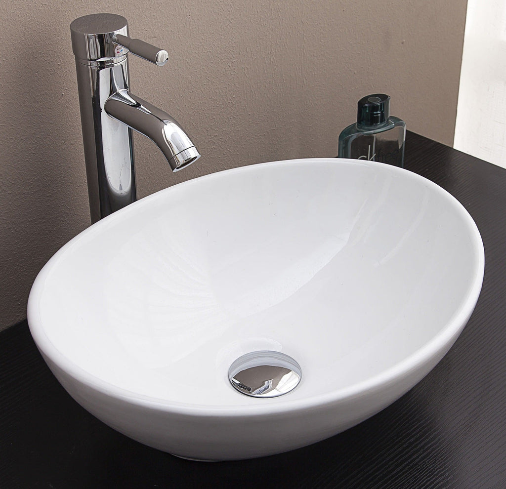 NNEDSZ Aufsatzwaschbecken Oval Keramik für Badezimmer