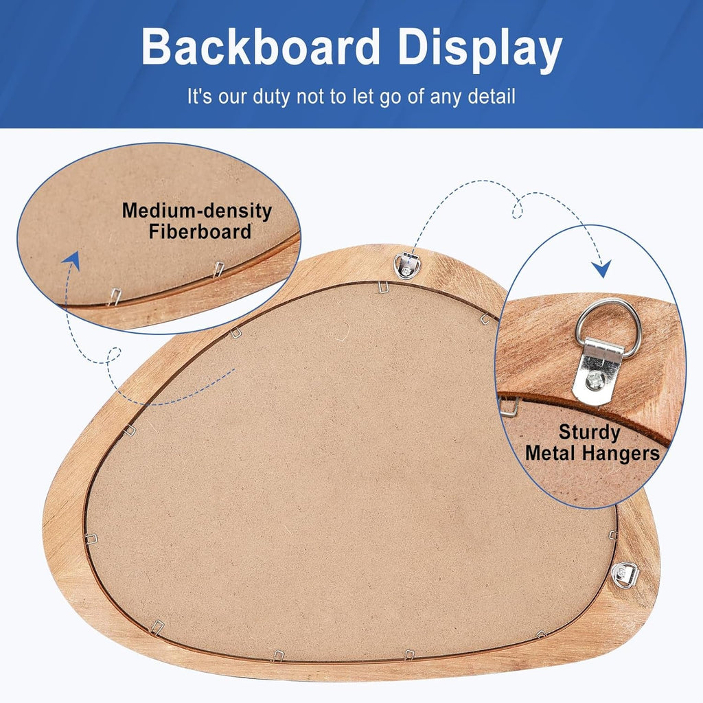 Black Walnut Irregular Wood Wall Mirror Fifteen ByTenInches