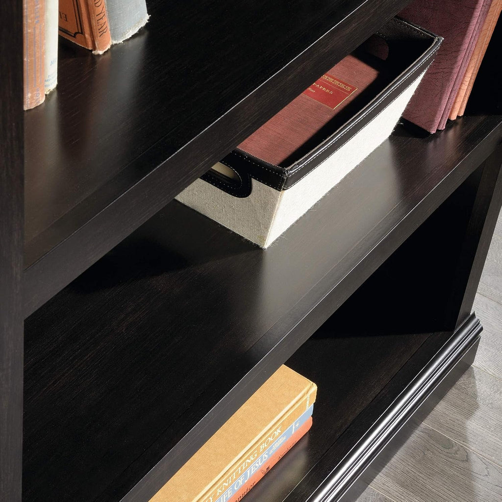 3-stufiges Holz-Bücherregal Estate Black - Verstellbare Regalböden für Büro & Wohnzimmer