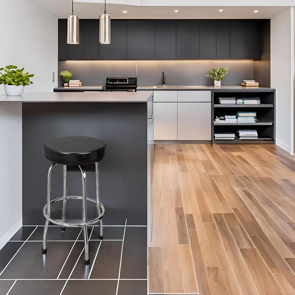 Drehbarer Barhocker Schwarz Gepolstert - Für Garage, Werkstatt & Zuhause