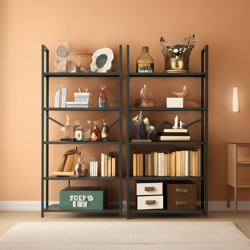 Graues 5-stufiges Bücherregal - Modernes Regal für Büro & Wohnzimmer