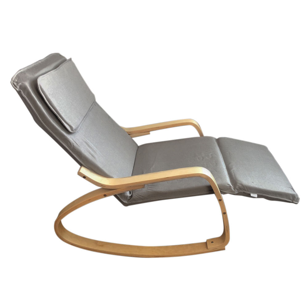 Krzesło bujane, z regulacją uchwytu na nogi - szare