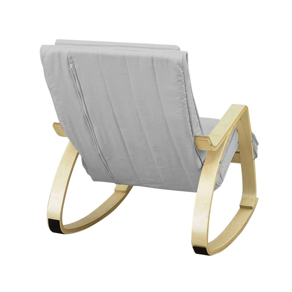 Krzesło bujane, z regulacją uchwytu na nogi - szare