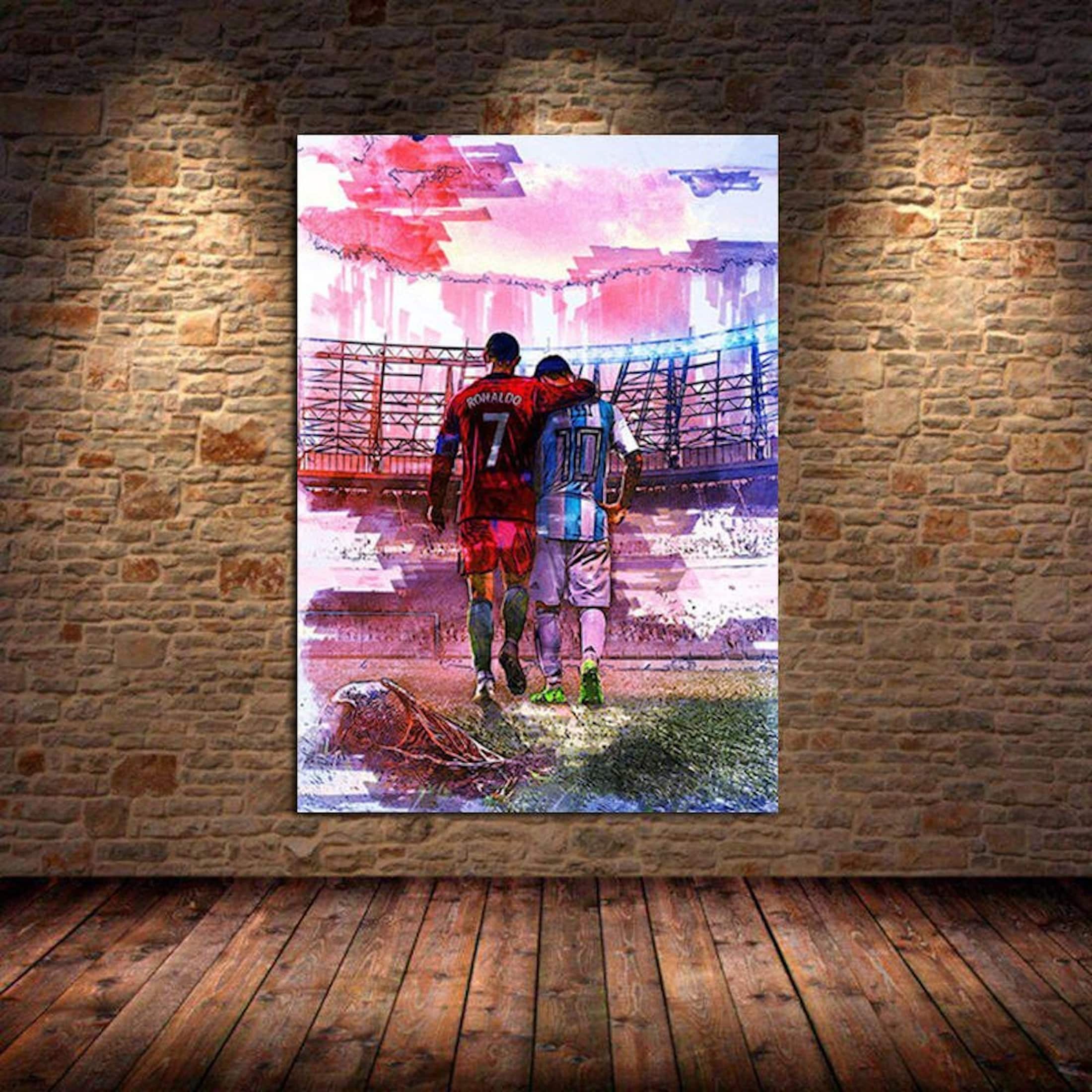 Poster Fußball Lionel Messi und andere Spieler als Deko Print ohne Rahmen