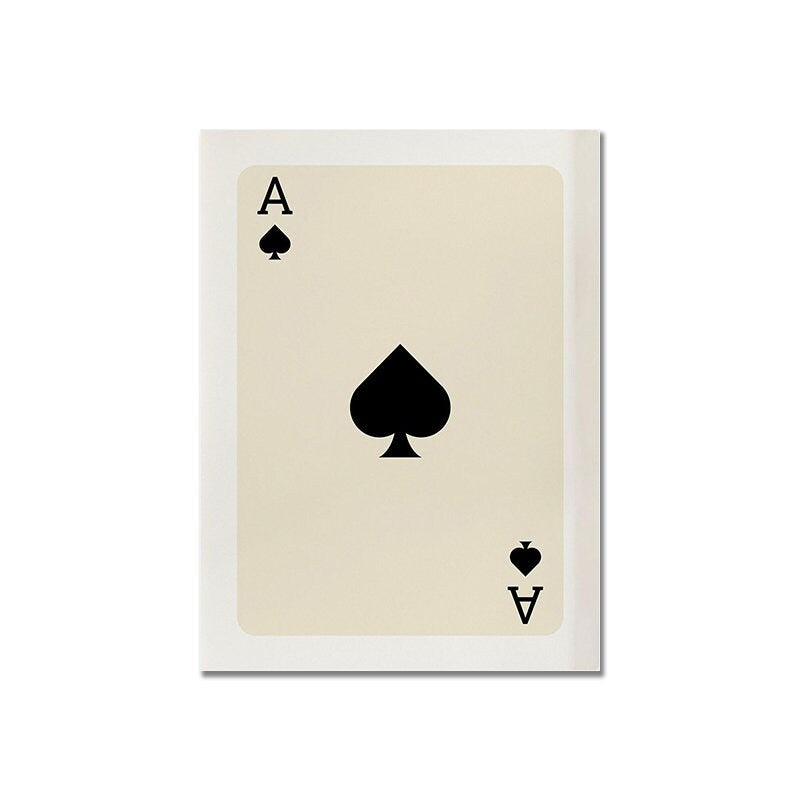 Poster Poker Ass Karte I Dame Karte I Glücks Karte I Deko Print ohne Rahmen