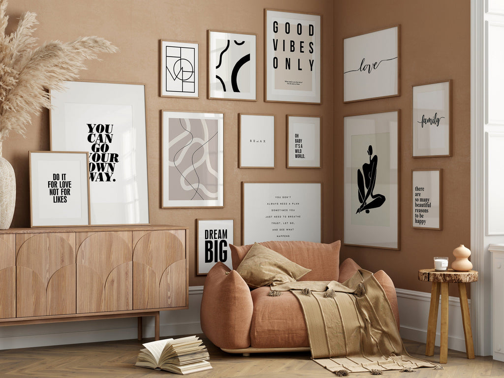 Poster Abstrakt Schwarz Beige - Inspirierende Wandbilder für Wohnzimmer & Schlafzimmer
