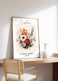 Lisbon Flower Market Portugal Design Poster I Geschenkidee I Wanddeko Wohnzimmer Küche I Skandinavisches Design I Deko Print ohne Rahmen