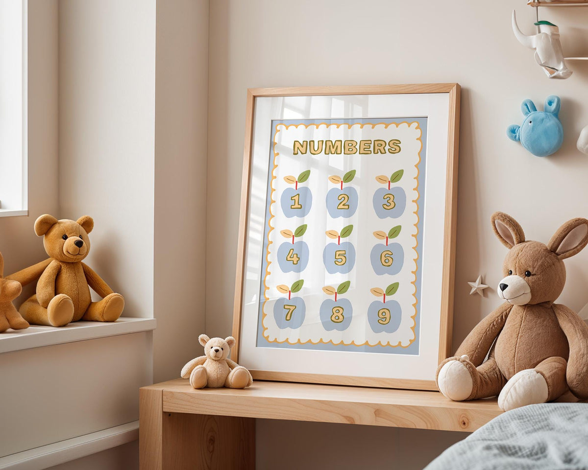 Poster Kinderzimmer Herzen · Love Design mit Blumen & Mustern · Warme Farben · Liebevolle Wanddeko · Deko Print ohne Rahmen
