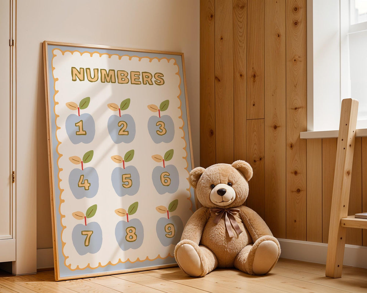 Poster Kinderzimmer Herzen · Love Design mit Blumen & Mustern · Warme Farben · Liebevolle Wanddeko · Deko Print ohne Rahmen