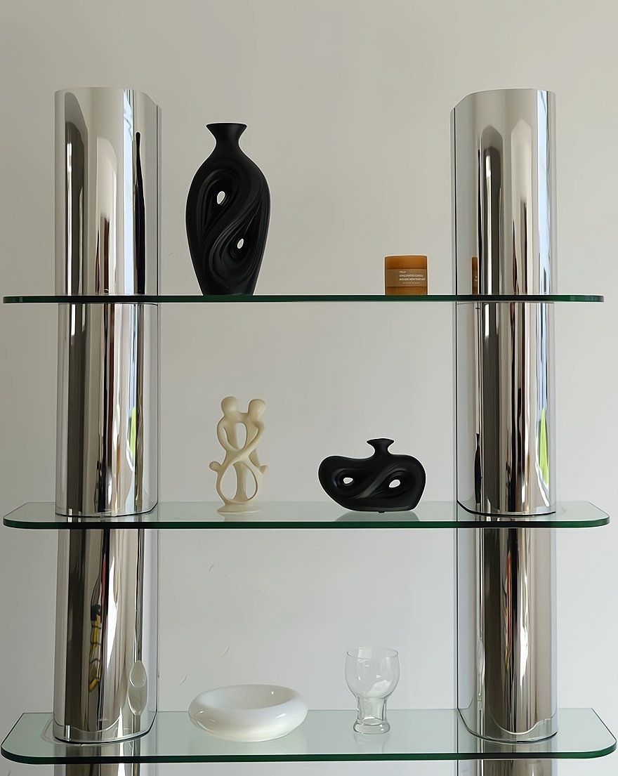 Handgefertigte Zeitgenössische Abstrakte Keramik Vase Schwarz