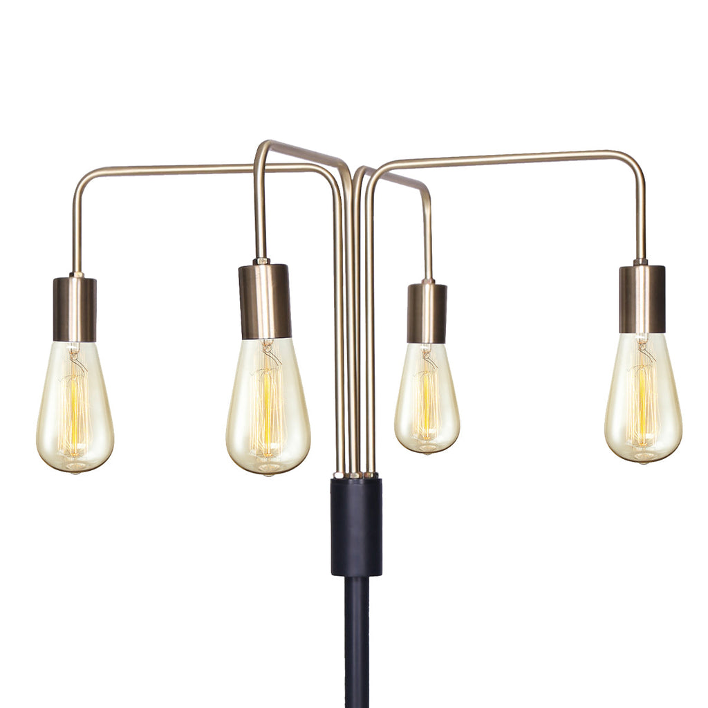 NNEDPE 4-flammige Industrial Stehlampe - Vintage Standleuchte für Wohnzimmer