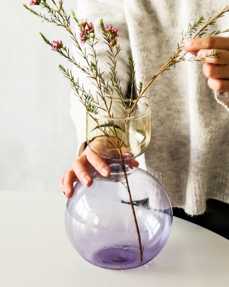 Moderne Handgeblasene Glasvase - Zeitgenössische Dekorative Kunstvase