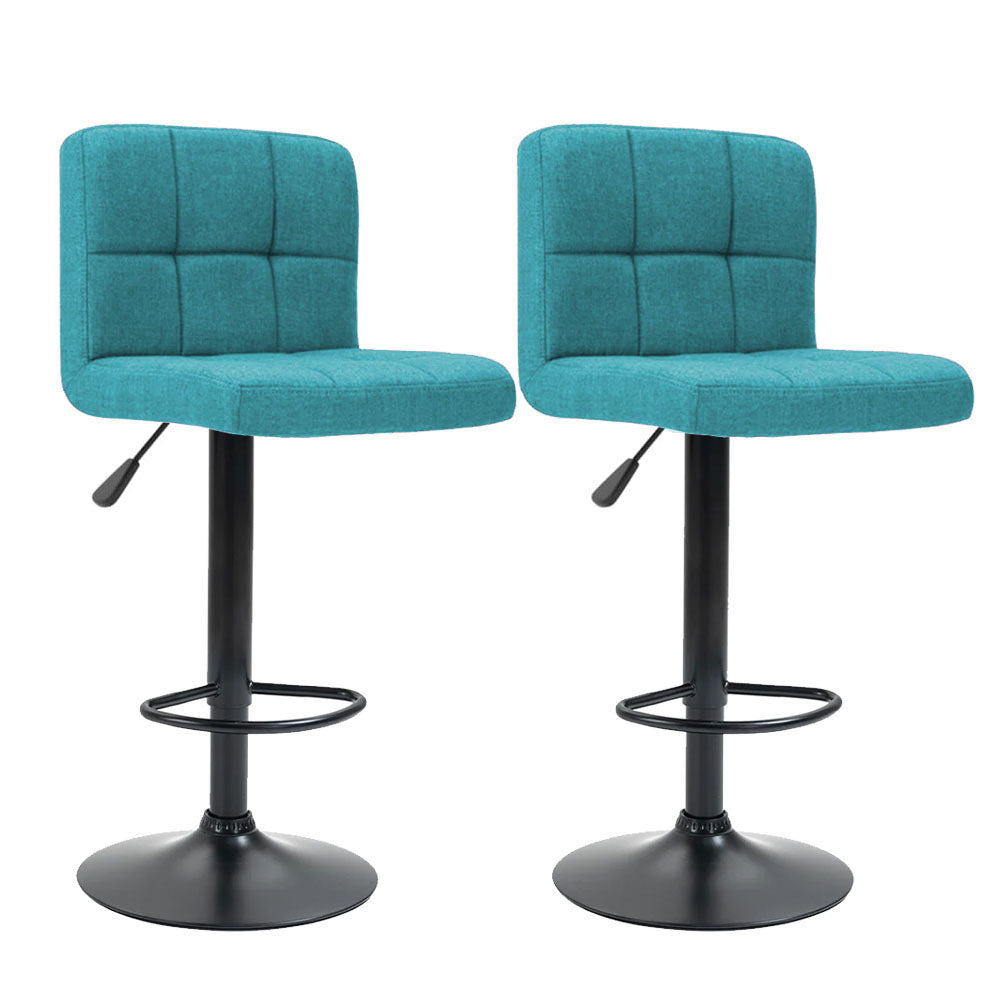2er Set Barhocker mit Stoffbezug Mint - Gepolsterte Barstühle für Küche & Esszimmer