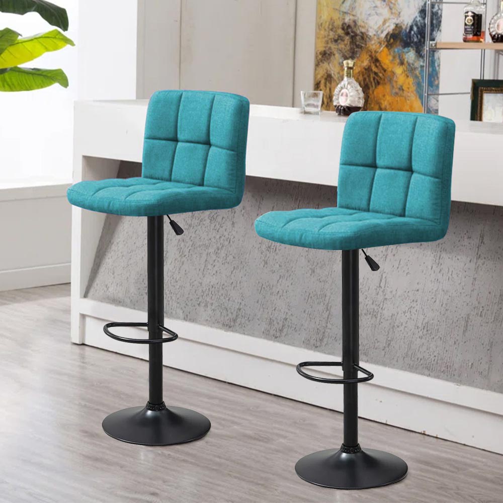 2er Set Barhocker mit Stoffbezug Mint - Gepolsterte Barstühle für Küche & Esszimmer