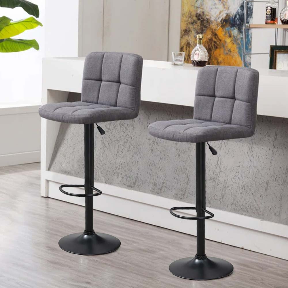 2 látkové barové židle ve více barvách-jasnošedá