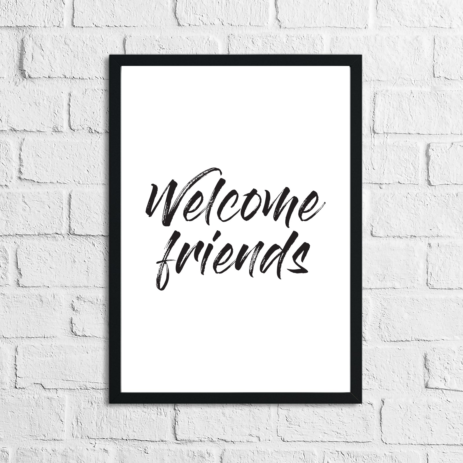 Willkommen Freunde Wandbild - Schlichtes Home Deko Poster